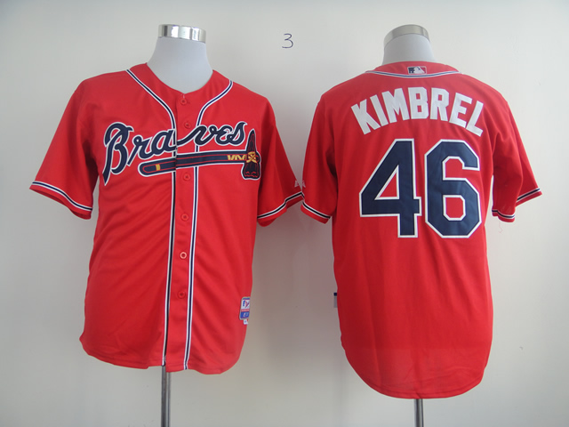 Men Atlanta Braves 46 Kimbrel Red MLB Jerseys1